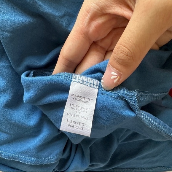 Heart Hips Blue Maxi Sundress Bodycon Fitted Women’s Slit Split Dress Twist Back - Picture 6 of 6